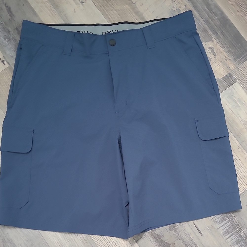 Orvis Men's Cargo Shorts Blue Sz 34 Outdoor Performance Hiking Pockets